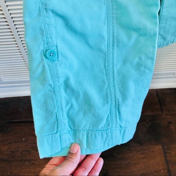 Talbots Aqua Cotton Cargo Roll-Up Pants Size 4 - Picture 3 of 9